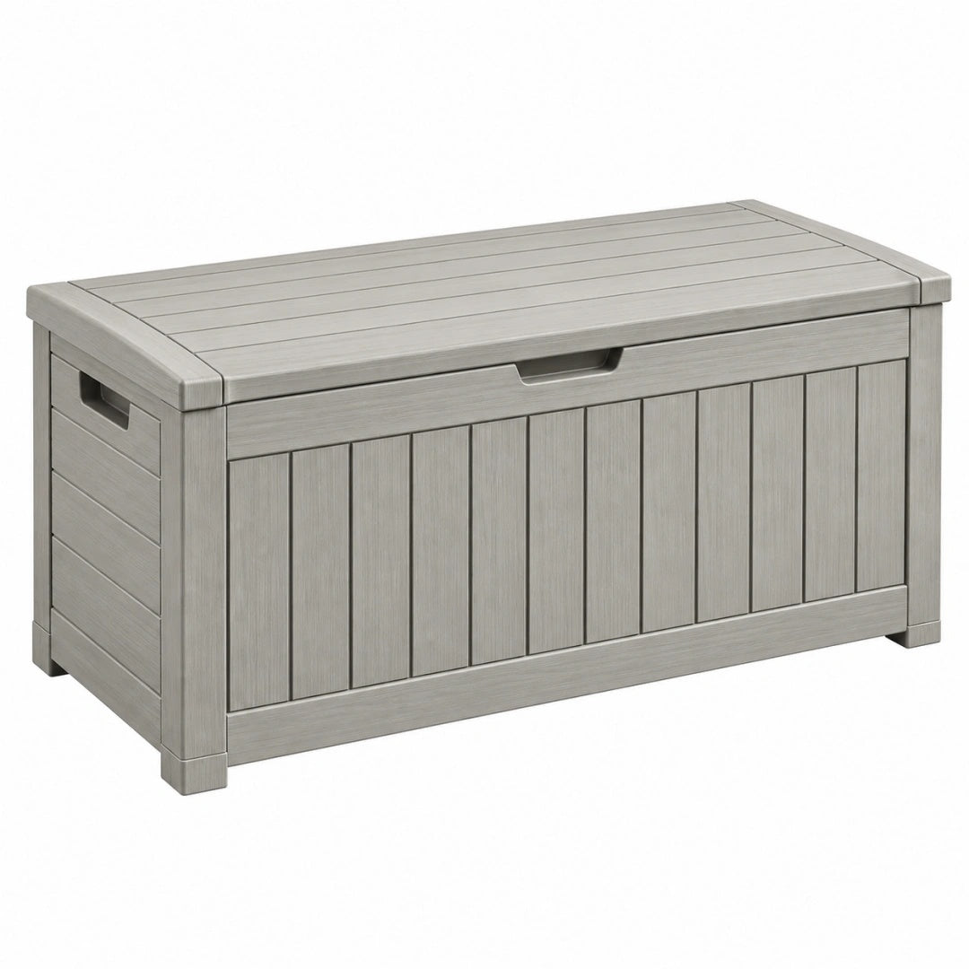 Aufbewahrungsbox 120 x 60 x 65 cm Kunststoff Grau für Garten wetterbes – saldremo